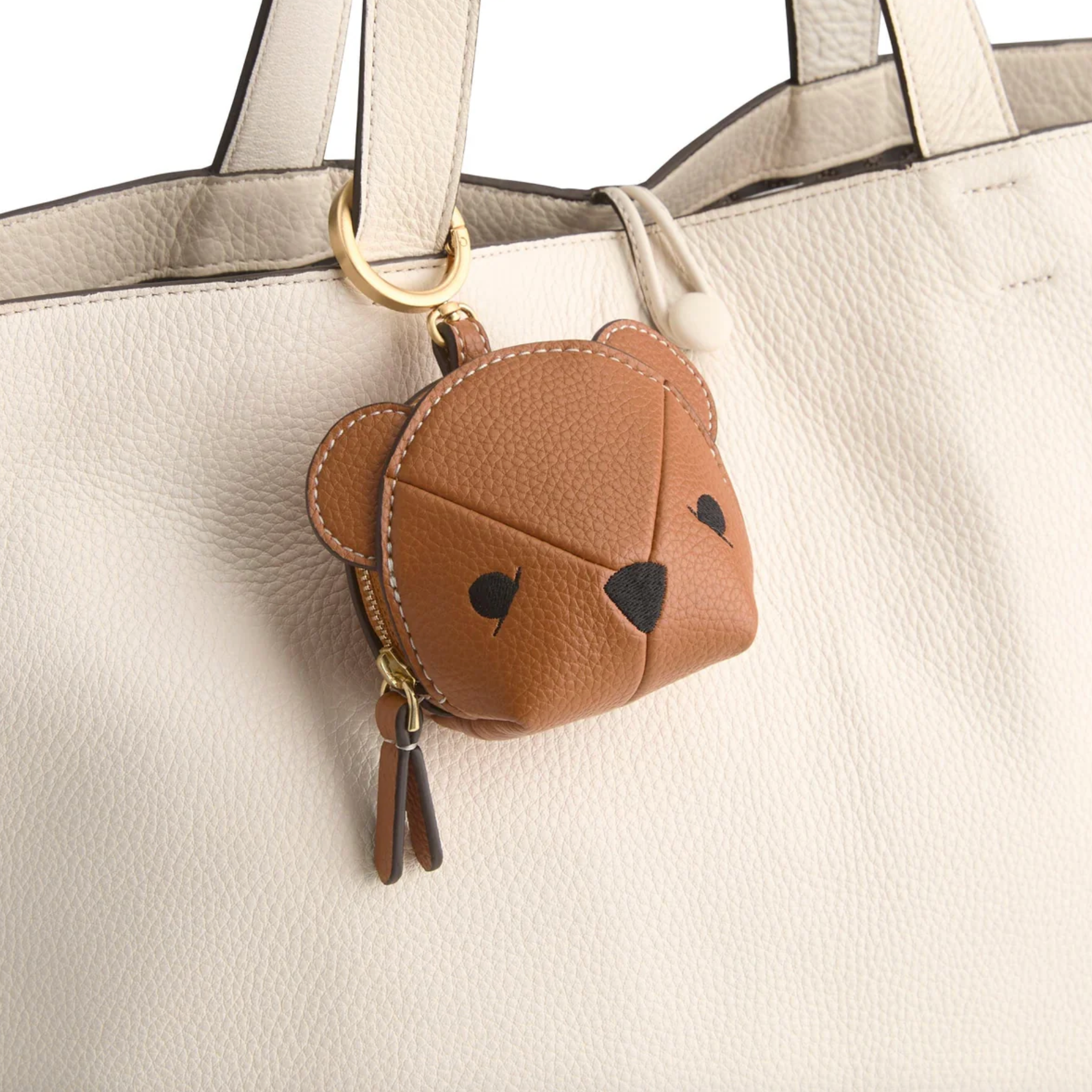 Vera Bradley Mini Bear Bag Charm, Roasted Pecan Faux Leather | Denizen